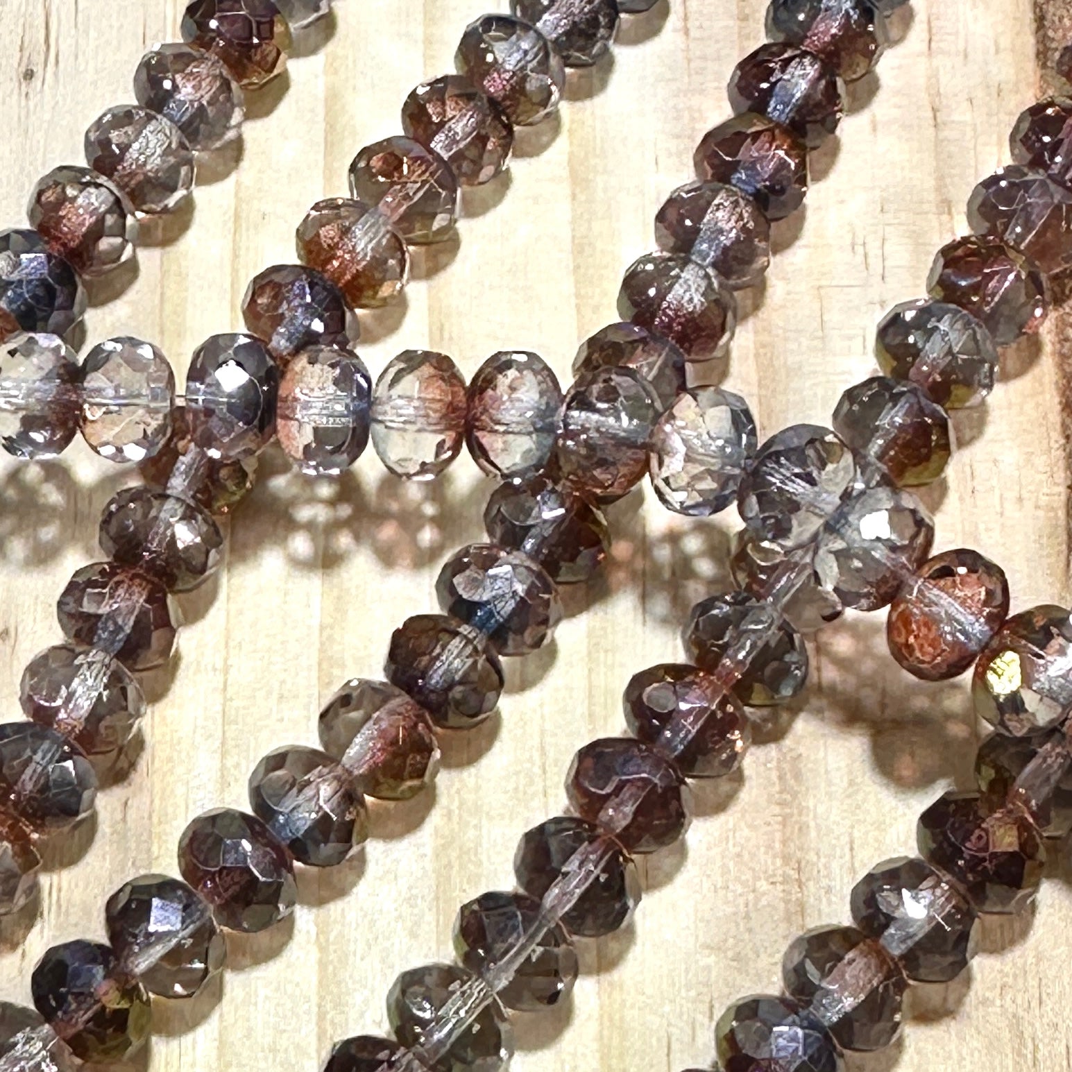 Czech Faceted Glass Doughnut Shaped Fire Polished Rondelle Spacer Beads 6x9mm Rosehip tire/donut beads 28pcs J849