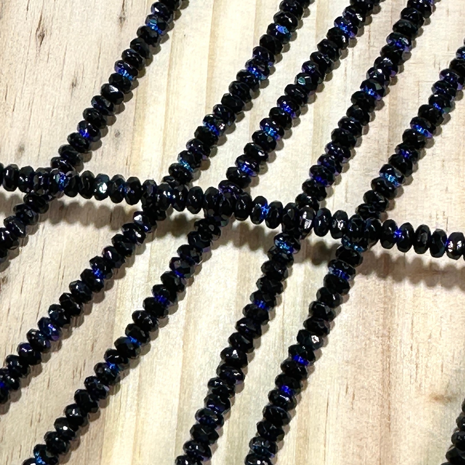 Czech Faceted Glass Doughnut Shaped Fire Polished Rondelle Spacer Beads 2.5x4mm Jet AB tire/donut beads 72pcs J864