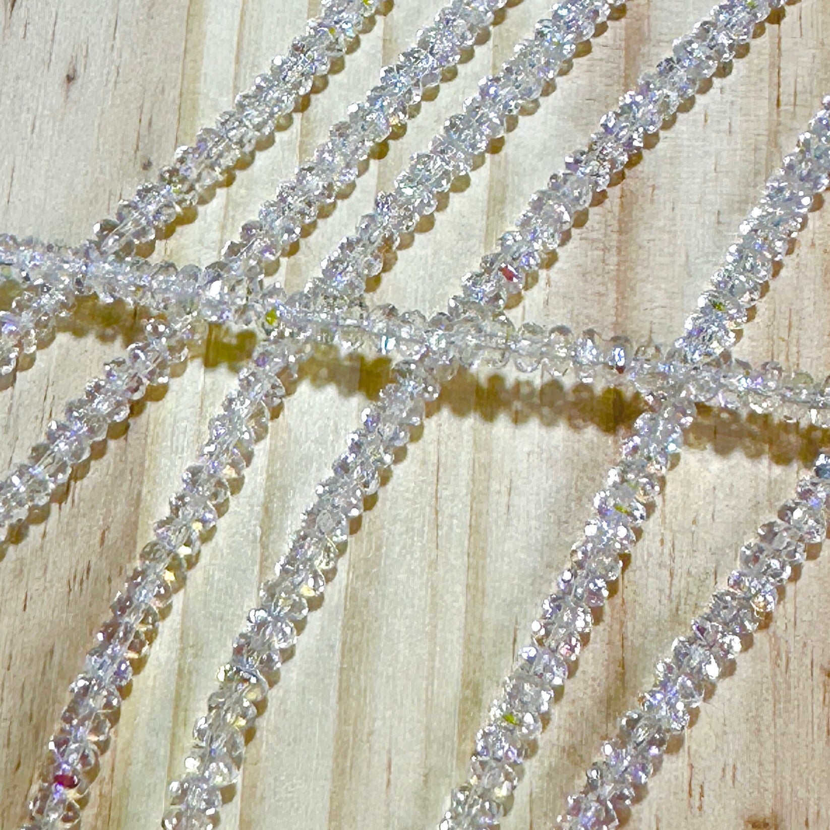 Czech Faceted Glass Doughnut Shaped Fire Polished Rondelle Spacer Beads 2.5x4mm Crystal AB tire/donut beads 72pcs J867