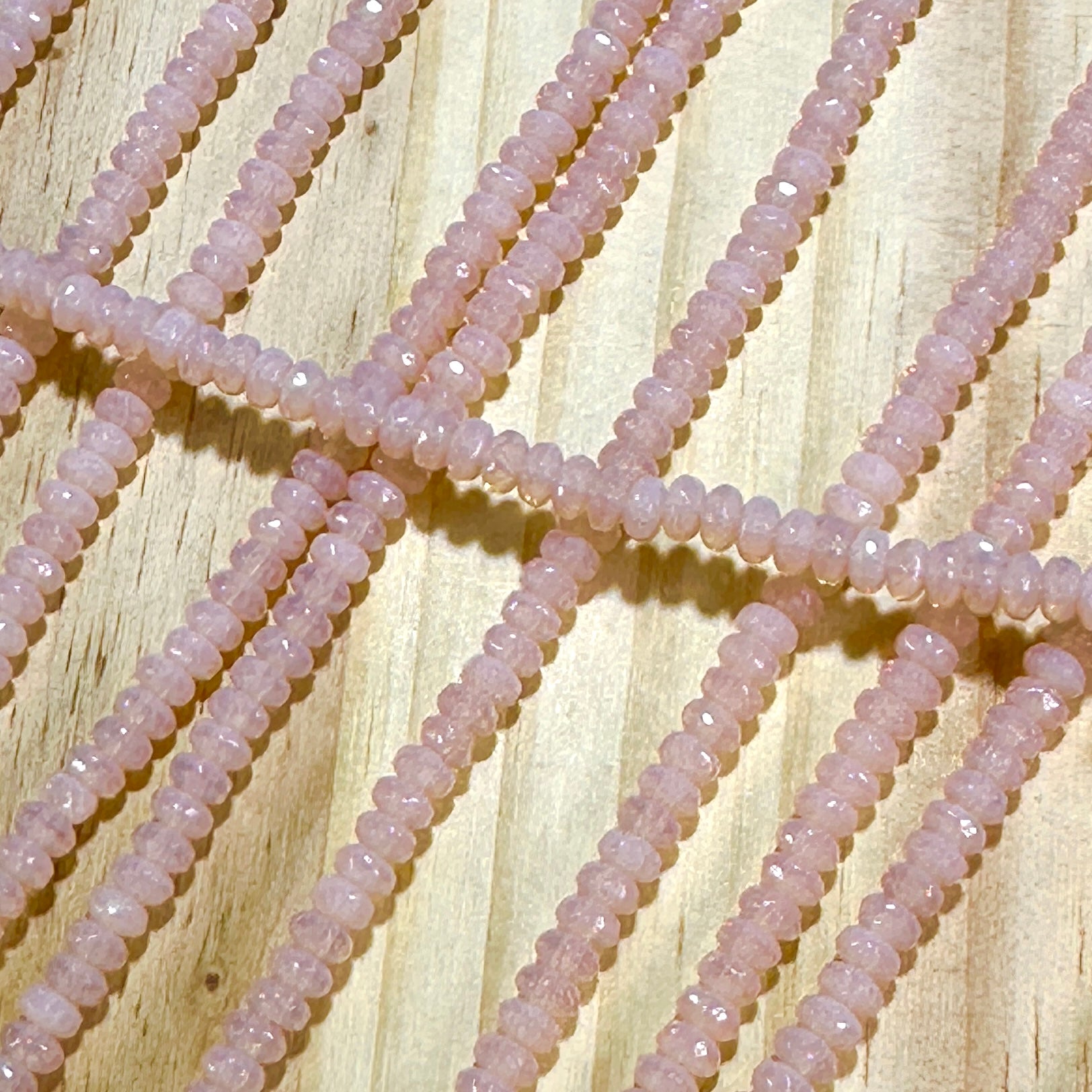 Czech Faceted Glass Doughnut Shaped Fire Polished Rondelle Spacer Beads 2.5x4mm Light Pink Opal tire/donut beads 72pcs J868