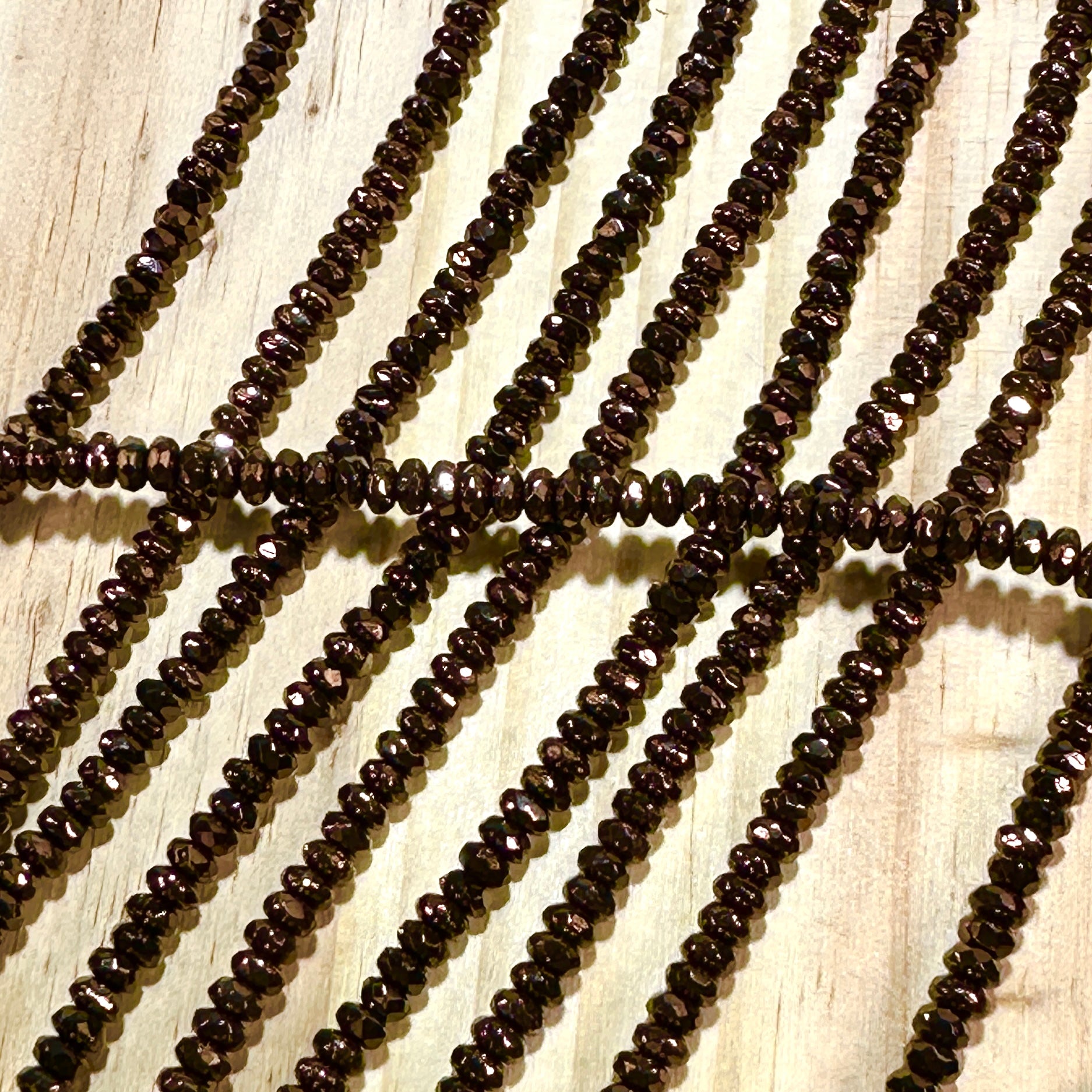 Czech Faceted Glass Doughnut Shaped Fire Polished Rondelle Spacer Beads 2.5x4mm Bronze tire/donut beads 72pcs J872