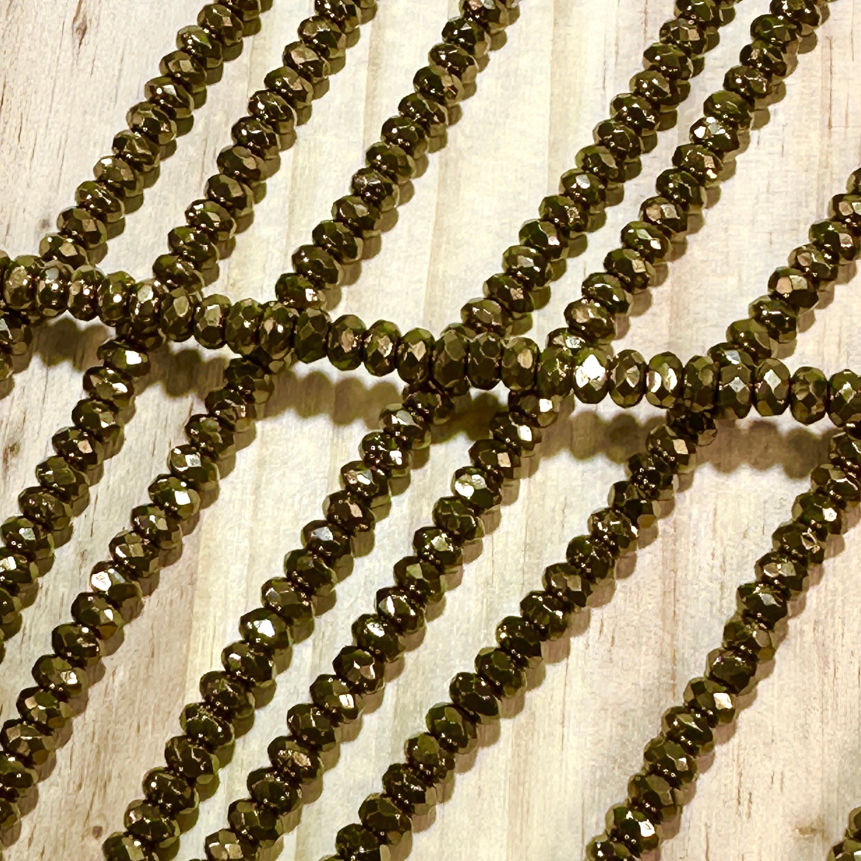 Czech Faceted Glass Doughnut Shaped Fire Polished Rondelle Spacer Beads 3x5mm Antique Gold tire/donut beads 59pcs J873