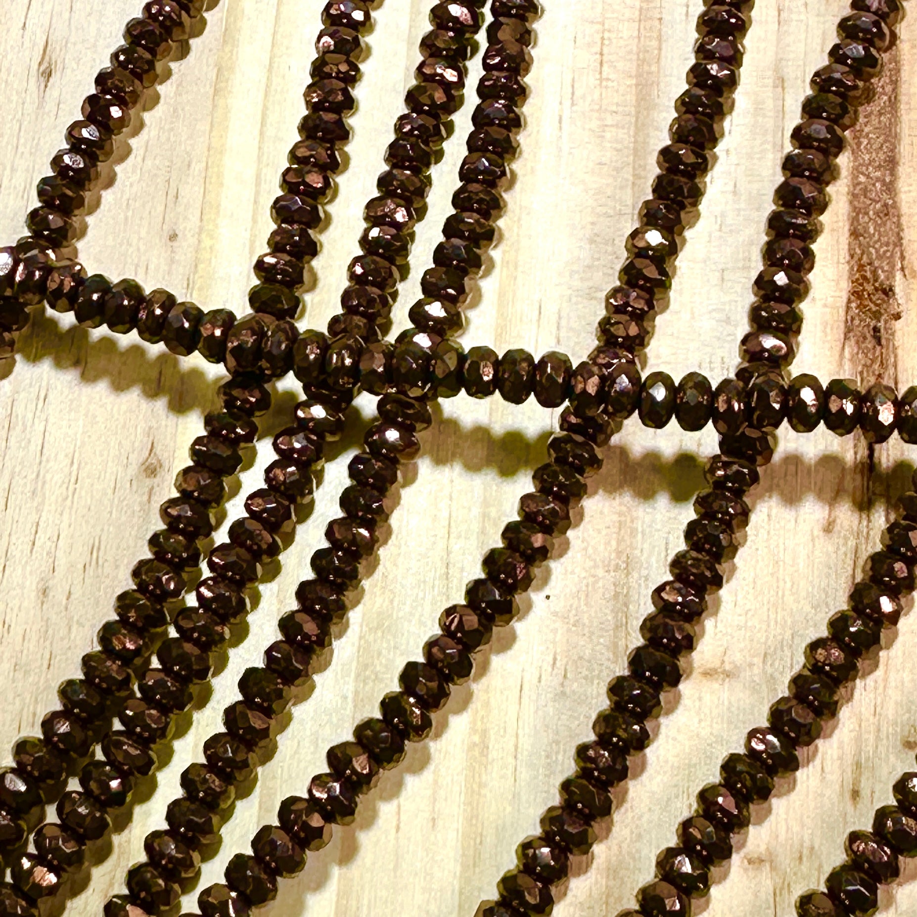 Czech Faceted Glass Doughnut Shaped Fire Polished Rondelle Spacer Beads 3x5mm Bronze tire/donut beads 59pcs J877