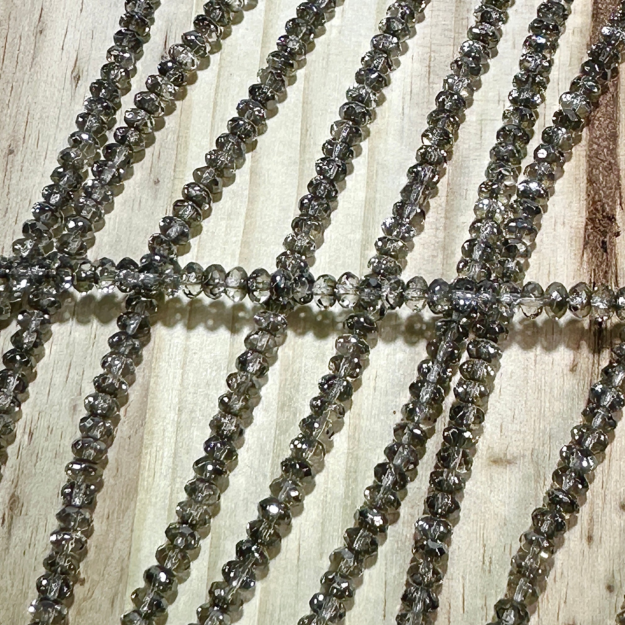 Czech Faceted Glass Doughnut Shaped Fire Polished Rondelle Spacer Beads 3x5mm Crystal Platinum tire/donut beads 59pcs J878