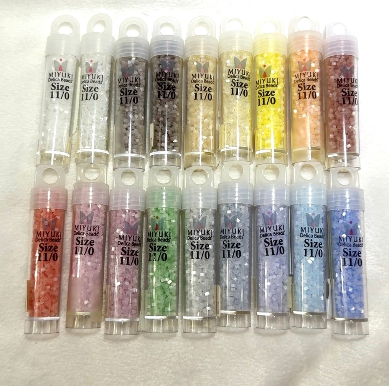 Miyuki Delica Seed Beads 11/0 lot of 18 RD SATIN SILK tubes J952A