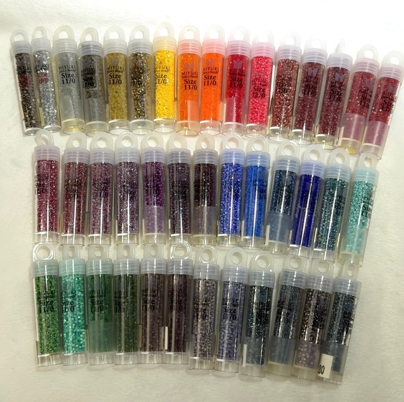 Miyuki Delica Seed Beads 11/0 lot of 41 tubes J952B