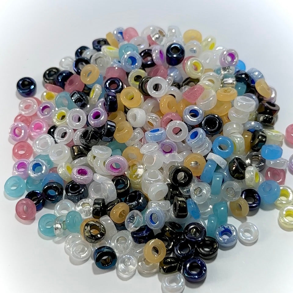 Mix of Large Hole #32/0 Czech Glass Preciosa Ornela beads 60grams J960J