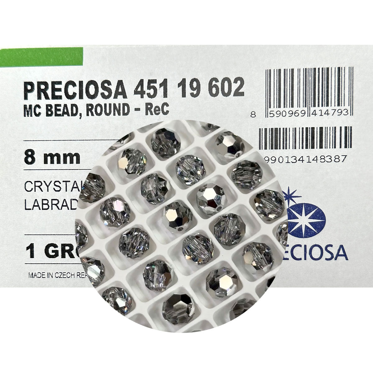 Crystal Labrador Half coated Czech Machine Cut Round Crystal Beads half silver 5mm 8mm