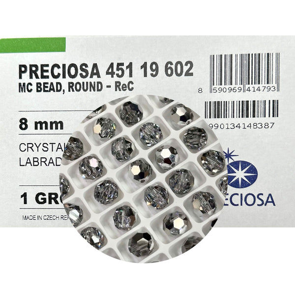 Crystal Labrador Half coated Czech Machine Cut Round Crystal Beads