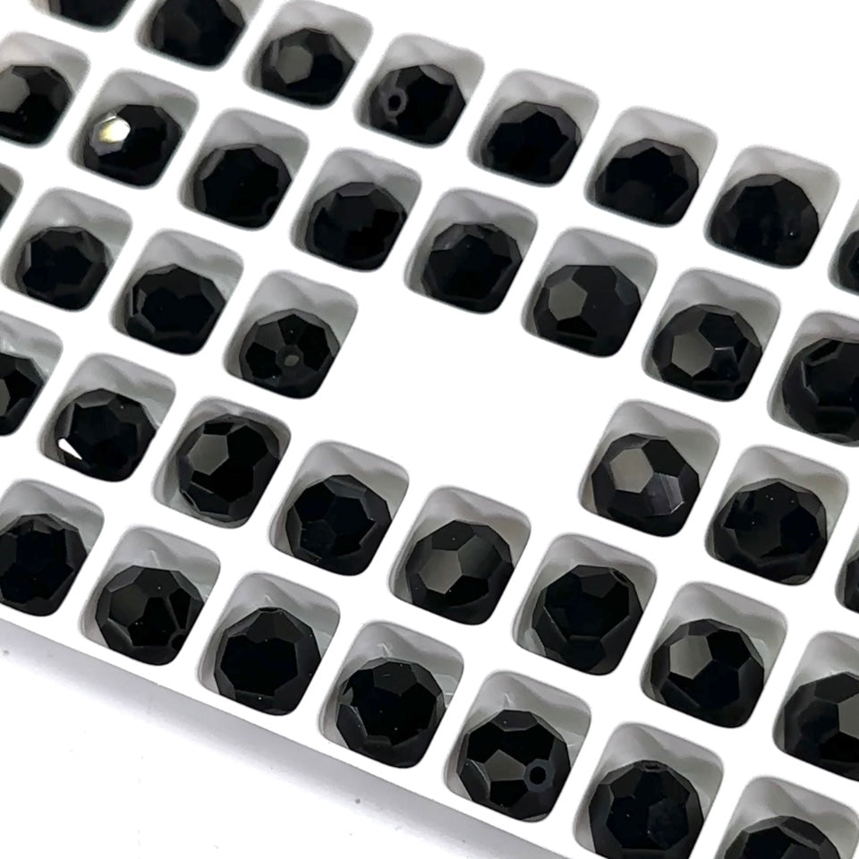Jet black Czech Machine Cut Round Crystal Beads 4mm 6mm 8mm 10mm