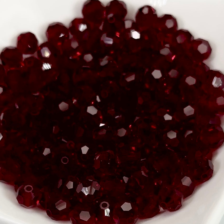 Siam red Czech Machine Cut Round Crystal Beads 6mm 8mm