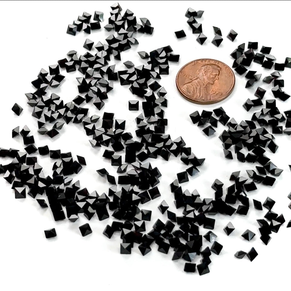 Swarovski Art.# 4400 - 3.3mm Jet Black Unfoiled Square Pointed Back Rhinestones, 1440pcs