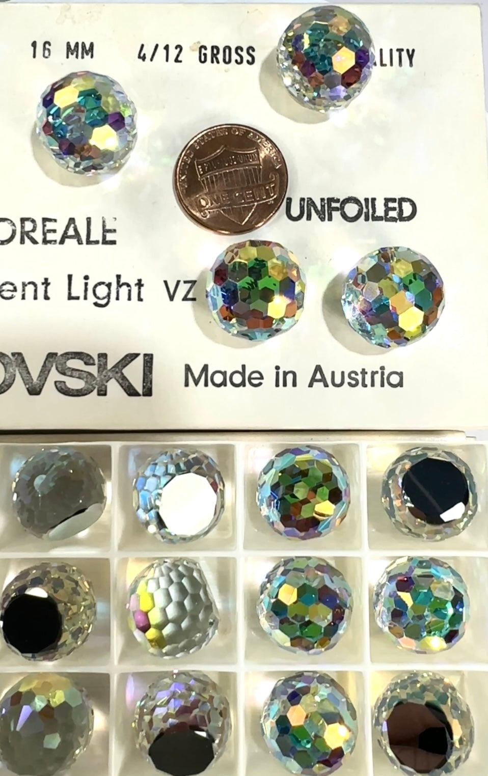 Swarovski Art.# 4861 - Crystal AB CAL VZ 3/4 Fireball Fancy Stones 4pcs size 16mm SW113