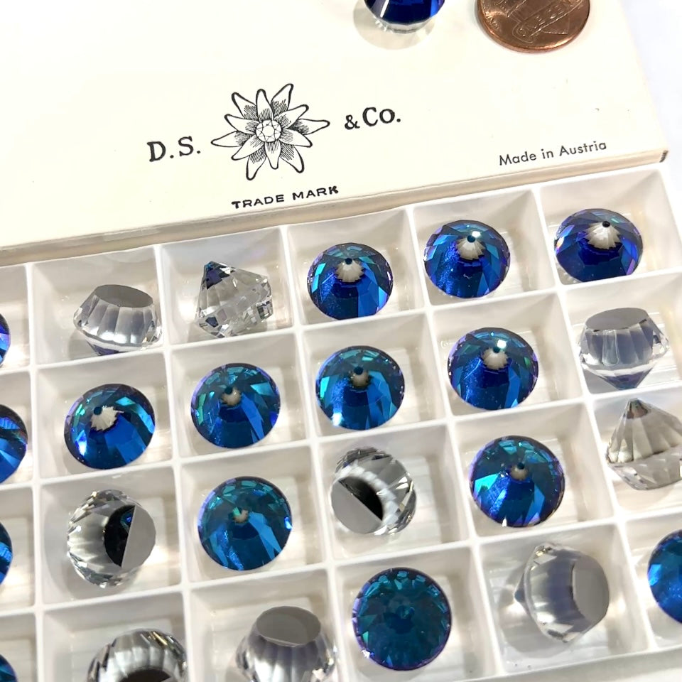 Swarovski Art.# 4866 - Crystal Bermuda Blue Roulette Fancy Stones 24pcs size 14mm SW128