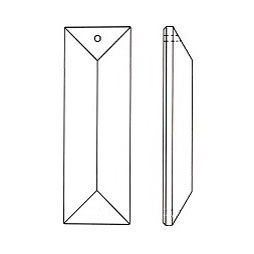 Swarovski Spectra Crystal Components Art.# 8291 - 63x22mm Clear Crystal 1-Hole Baguette 2.5inch x-Prism SW073