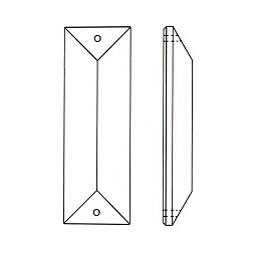 Swarovski Spectra Crystal Components Art.# 2263 - 63x22mm Clear Crystal 2-Hole Baguette 2.5inch x-Prism SW071