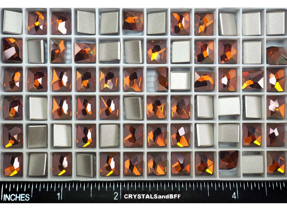 Swarovski Art.# 2520 - 14 Swarovski Cosmic Rectangle Flatback in size 10x8mm Crystal Copper coated