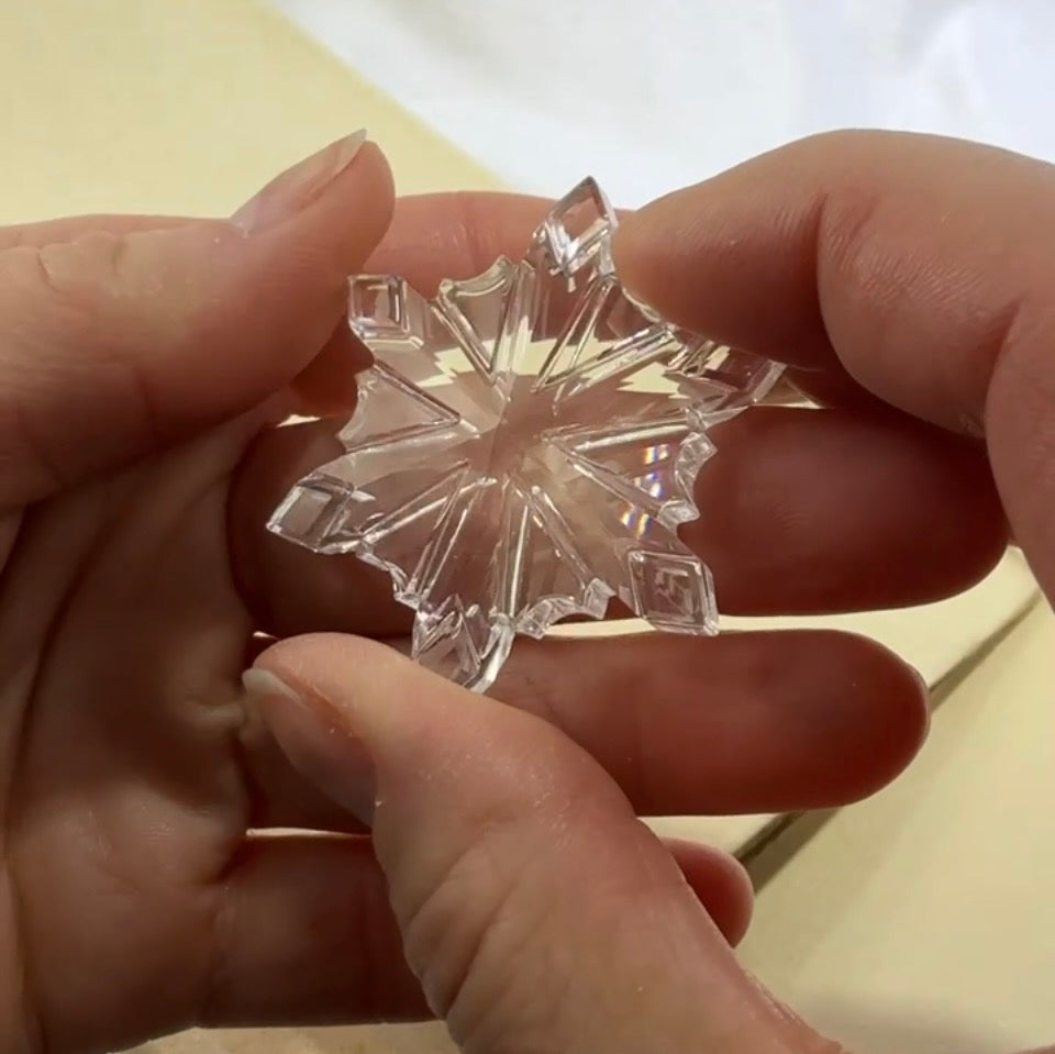 Swarovski Crystal Components Art.# 4762 - 43mm Clear Crystal Snowflake No-Hole Optically Pure Prism SW265