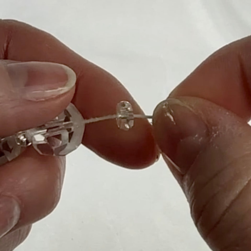 Swarovski Art.# 31 - White Givre Crystal Bead Combination Strand - Vintage Spacer and 12mm Round Faceted Beads SW266