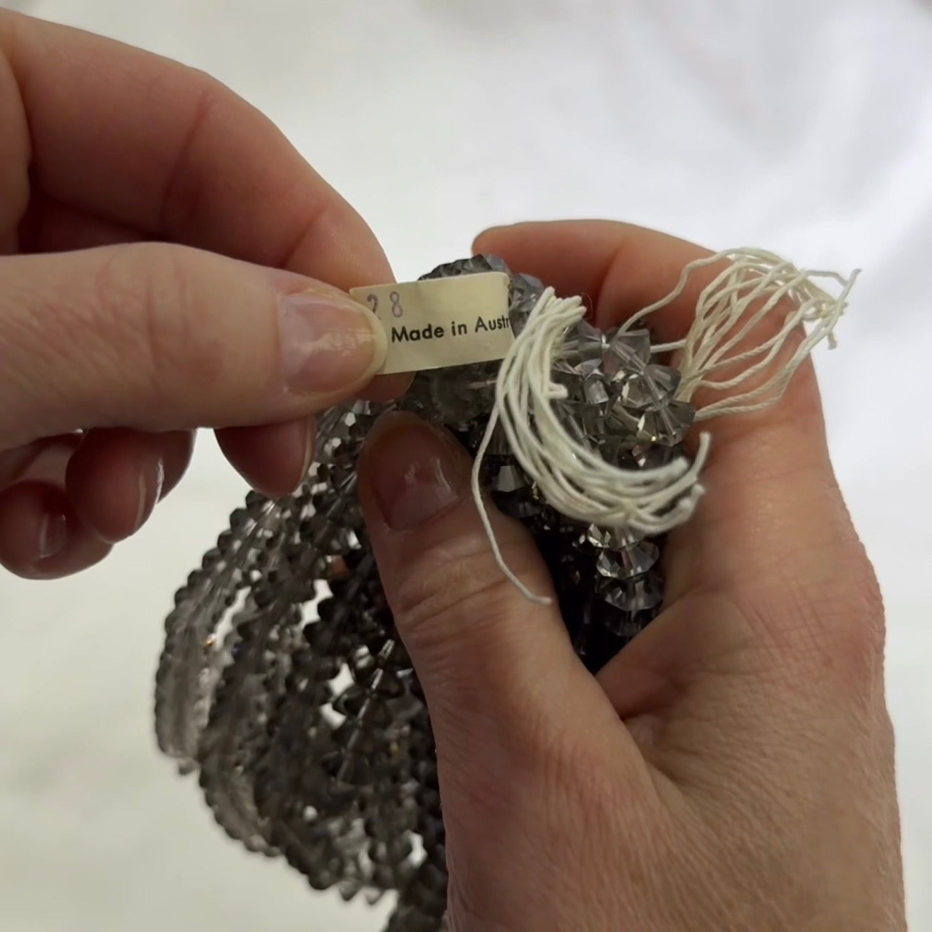 Swarovski Art.# 159 - 8mm Black Diamond grey Vintage Squished Bicone Faceted Crystal Beads SW274