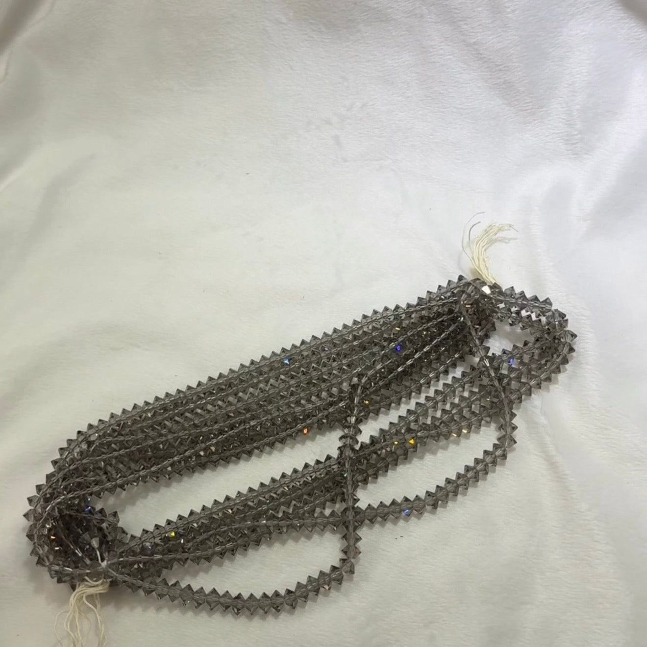 Swarovski Art.# 159 - 8mm Black Diamond grey Vintage Squished Bicone Faceted Crystal Beads SW274