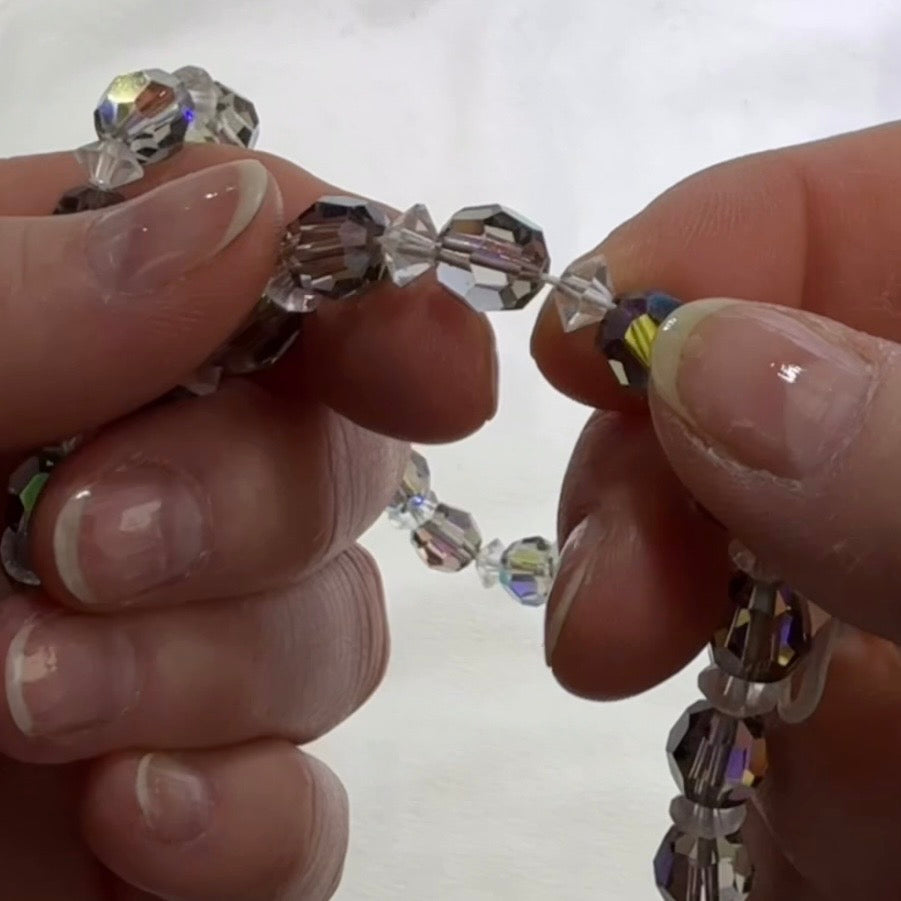 Swarovski Art.# Model 5 - Crystal Starlight Vintage Round and Clear Squished Bicone Faceted Beads SW275