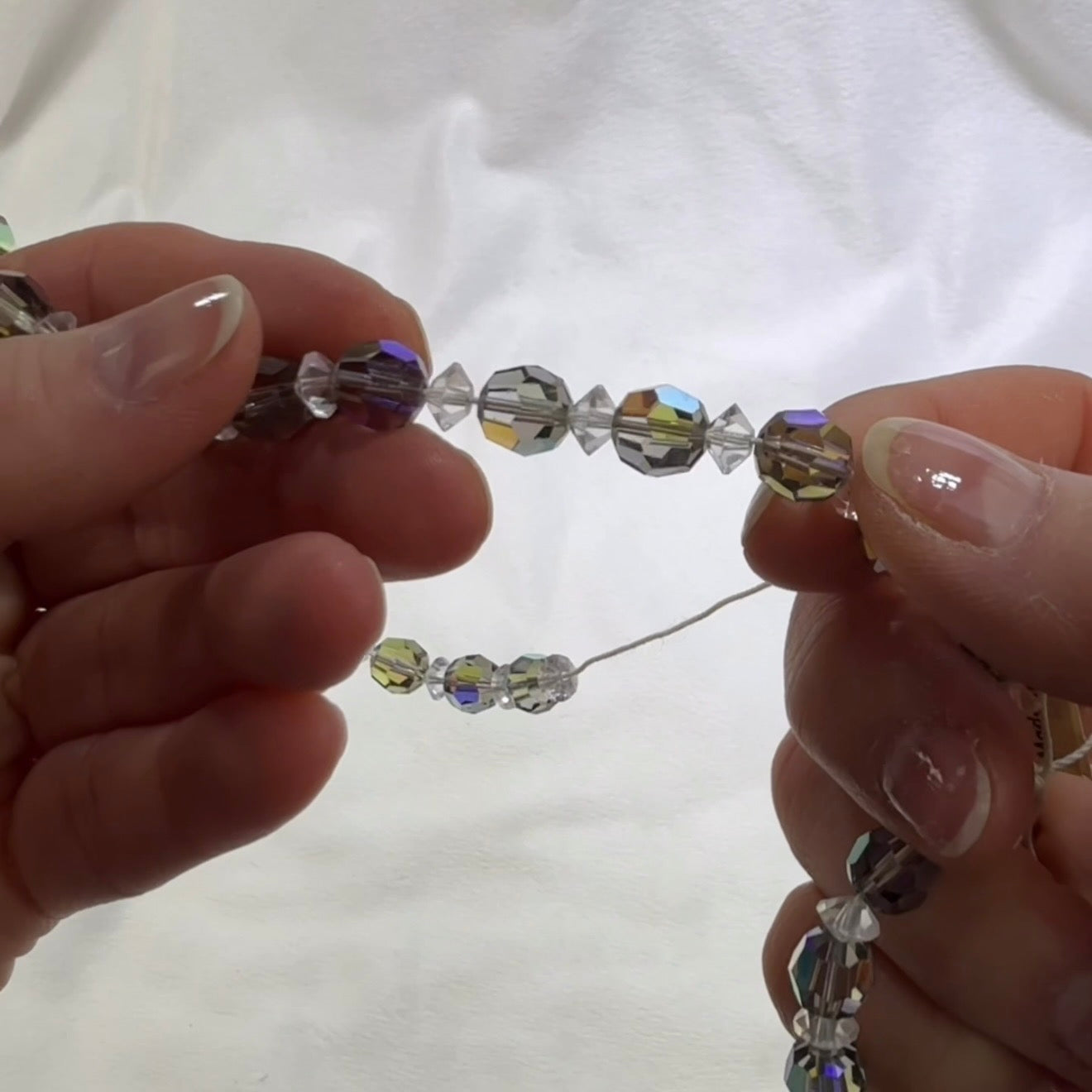 Swarovski Art.# Model 5 - Crystal Starlight Vintage Round and Clear Squished Bicone Faceted Beads SW275
