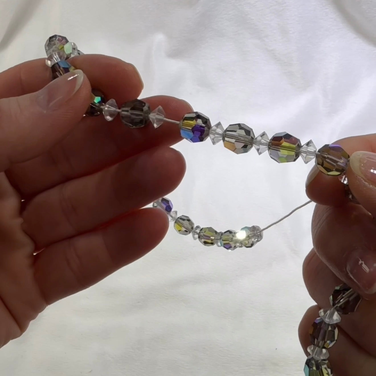 Swarovski Art.# Model 5 - Crystal Starlight Vintage Round and Clear Squished Bicone Faceted Beads SW275