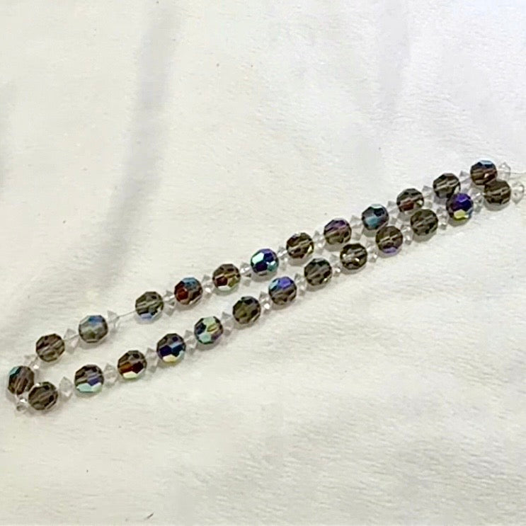 Swarovski Art.# Model 5 - Crystal Starlight Vintage Round and Clear Squished Bicone Faceted Beads SW275