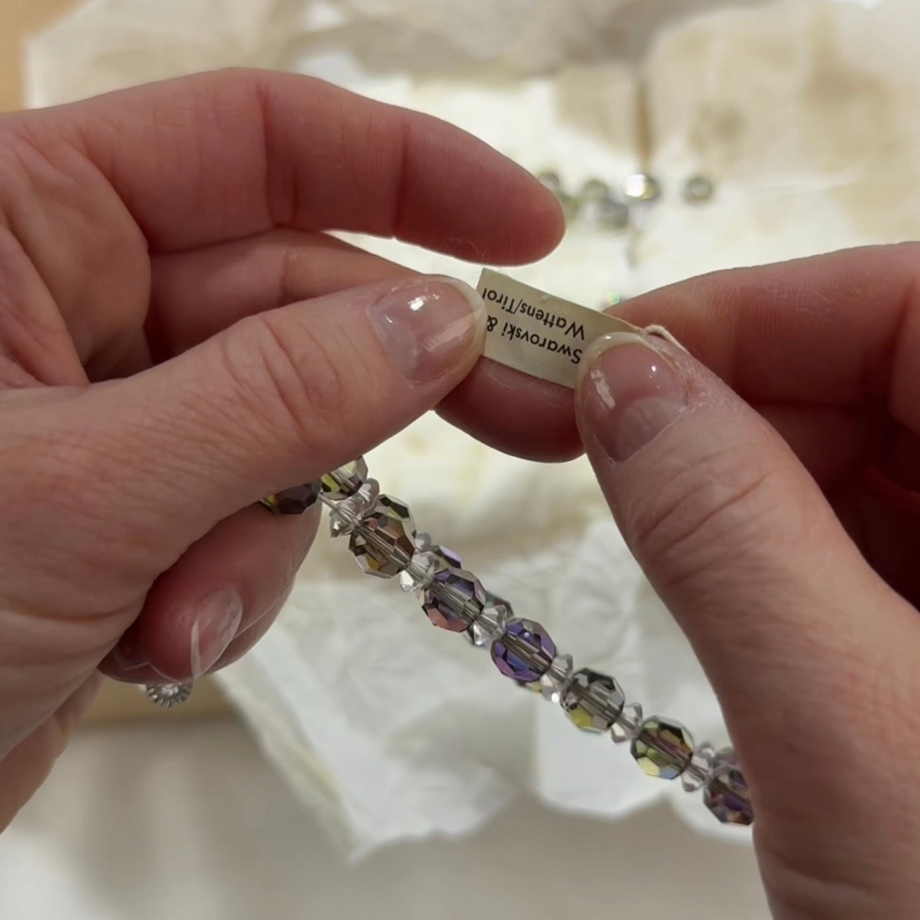 Swarovski Art.# Model 5 - Crystal Starlight Vintage Round and Clear Squished Bicone Faceted Beads SW275