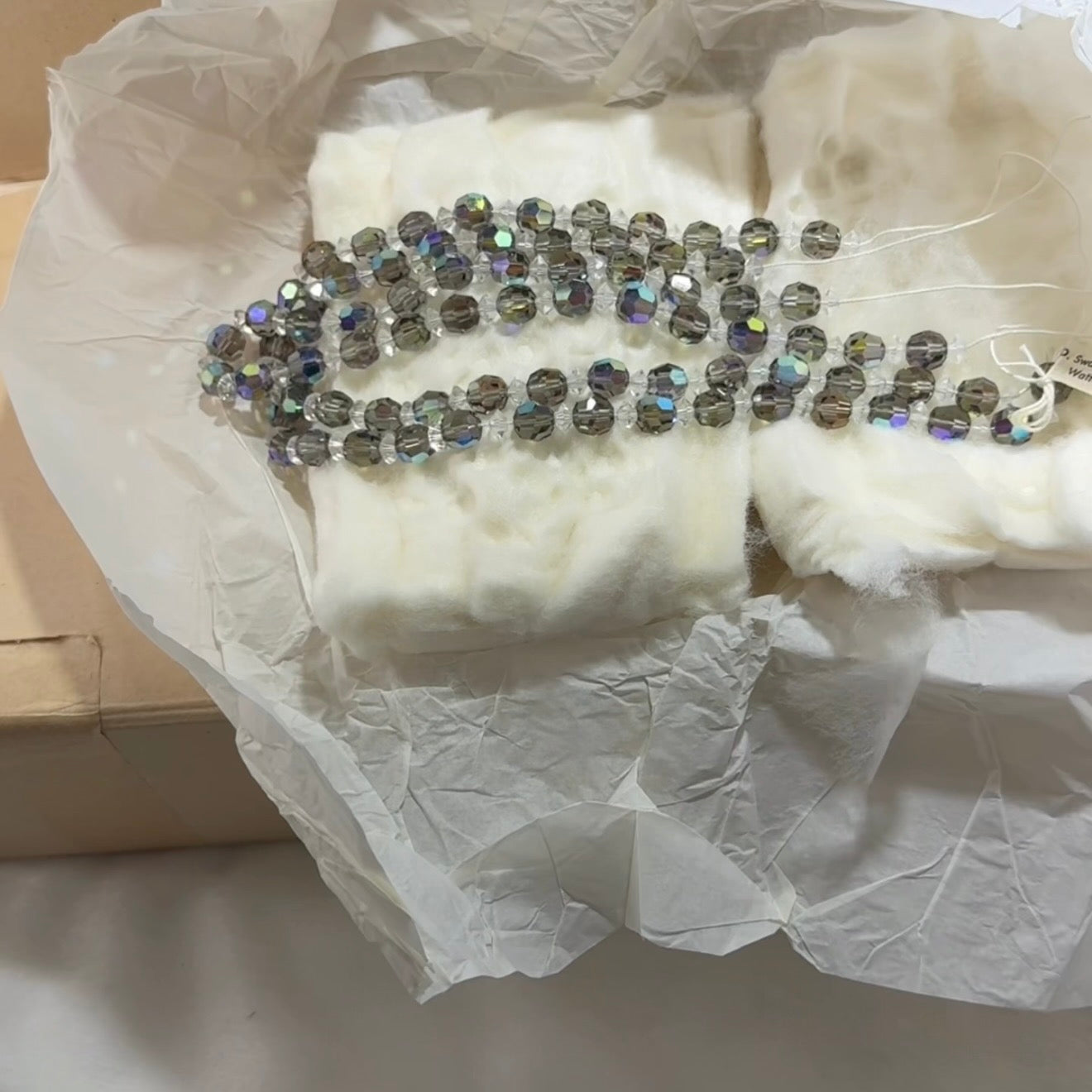 Swarovski Art.# Model 5 - Crystal Starlight Vintage Round and Clear Squished Bicone Faceted Beads SW275