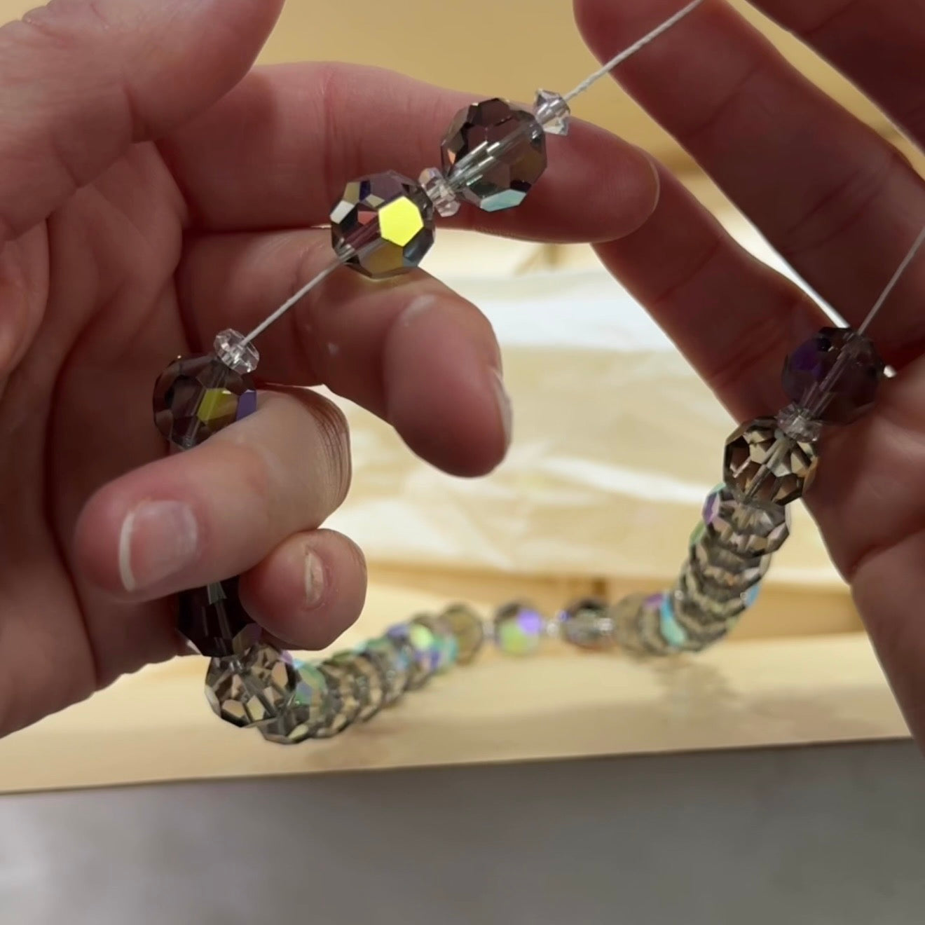 Swarovski Art.# Model 31 - Crystal Starlight Vintage Round and Clear Tire and Squished Bicone Faceted Beads SW277
