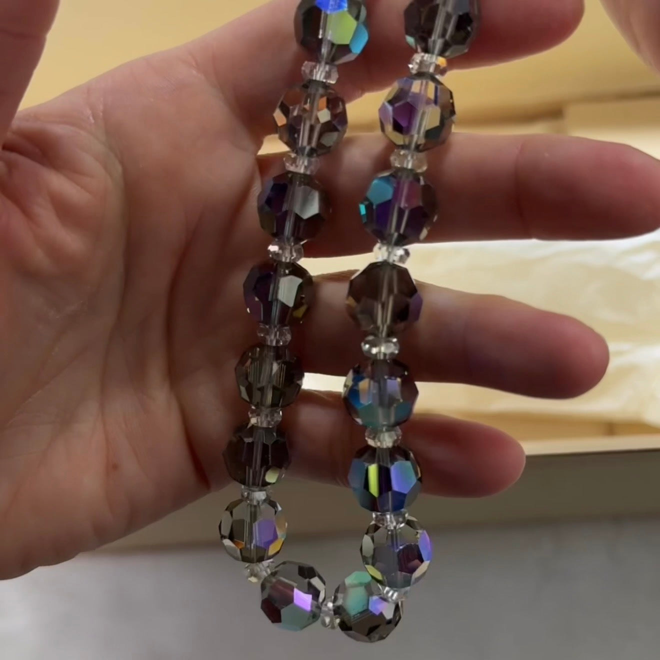 Swarovski Art.# Model 31 - Crystal Starlight Vintage Round and Clear Tire and Squished Bicone Faceted Beads SW277