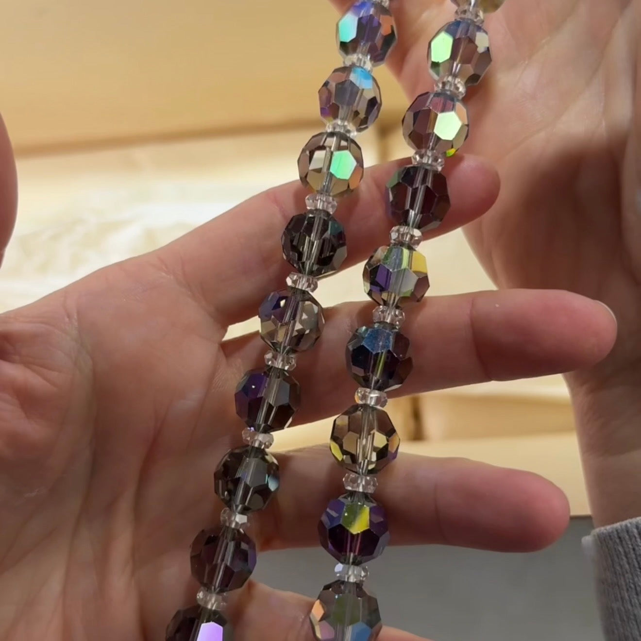 Swarovski Art.# Model 31 - Crystal Starlight Vintage Round and Clear Tire and Squished Bicone Faceted Beads SW277