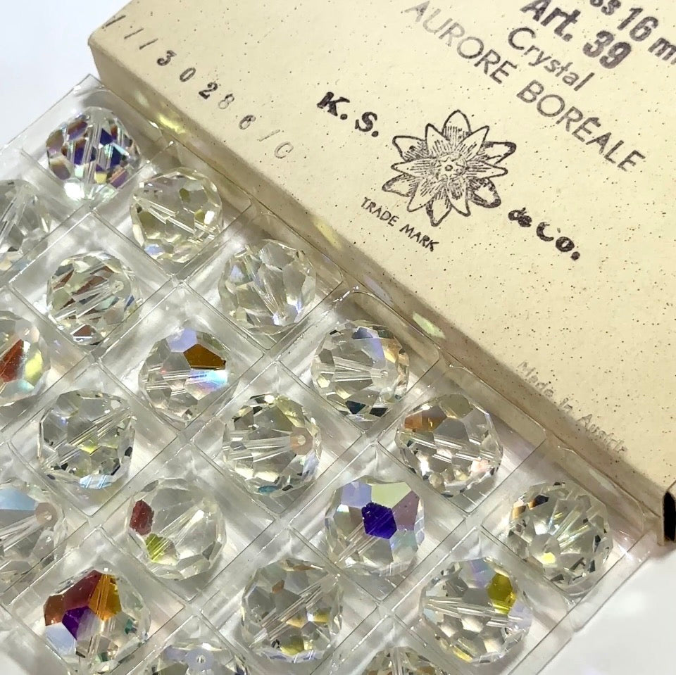 Swarovski Art.# 39 - 16mm Crystal AB Vintage Extra Large Beads 24pcs SW287