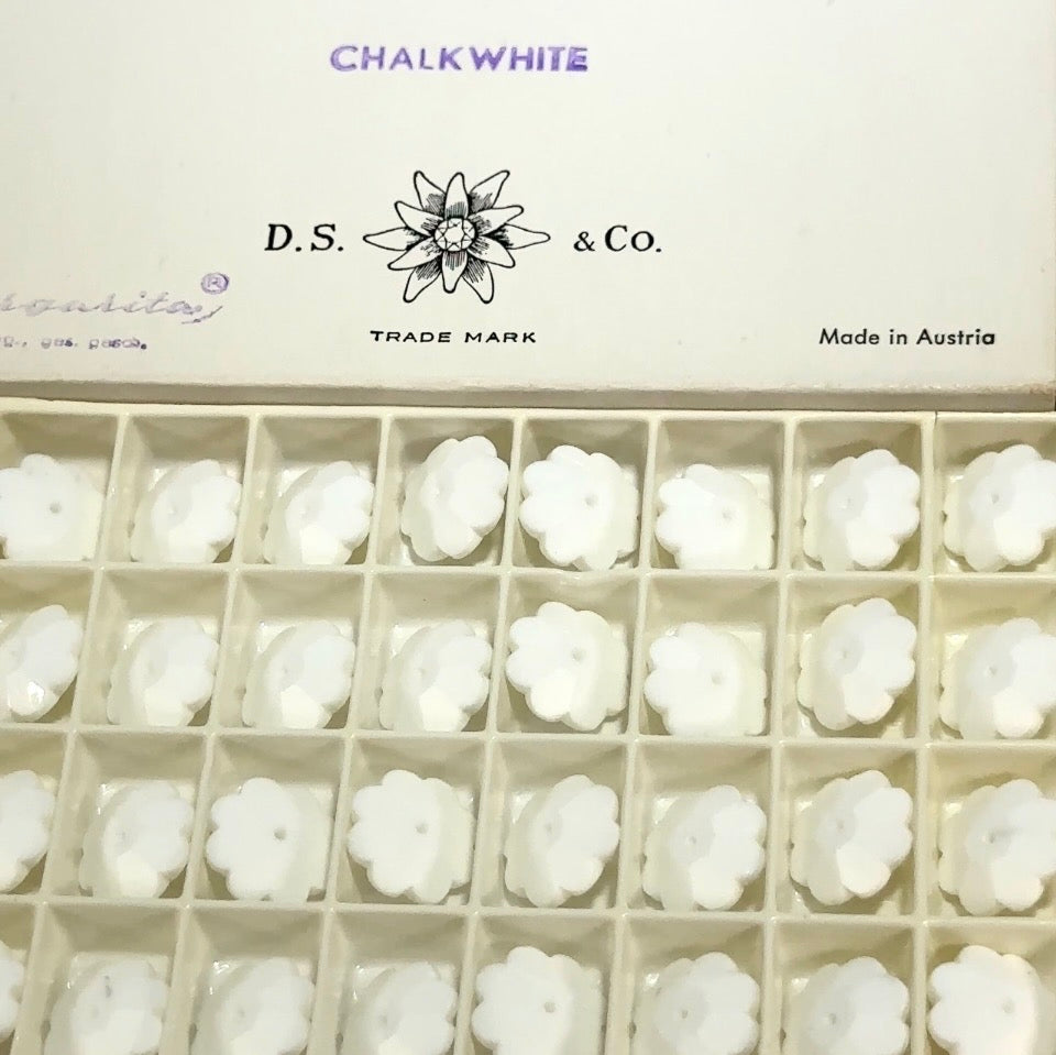 Swarovski Art.# 3700 - 14mm Vintage ChalkWhite Marguerite LochRose Flower 1-hole Margarita Sew-on Crystal Beads 36 pcs SW293