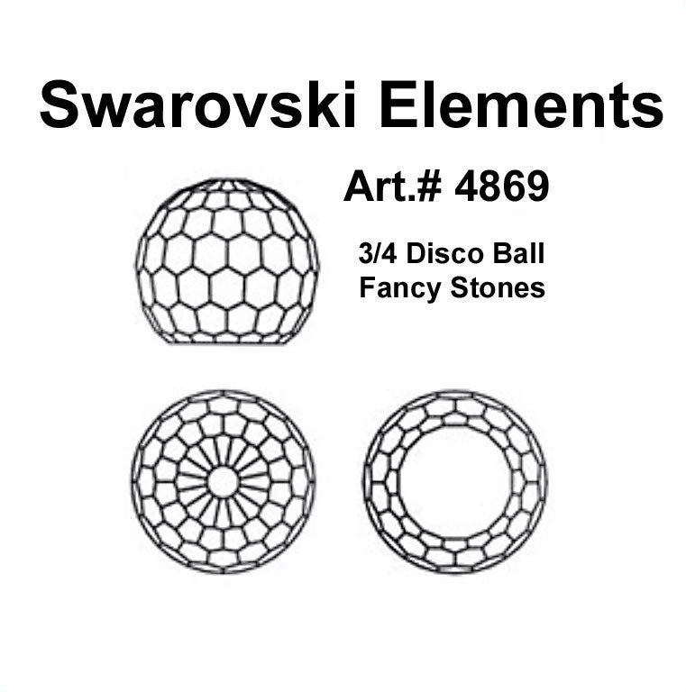 Swarovski Art.# 4869 - Crystal Electra coated 3/4 Disco Ball Fancy Stones 12pcs size 6mm SW124