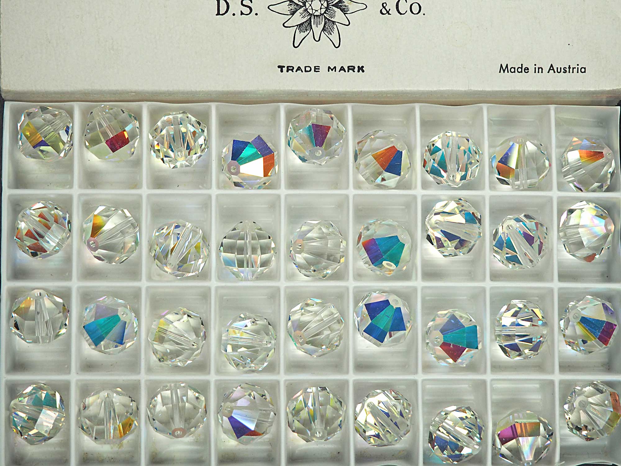 Swarovski Art.# 346-5004 - 12mm Crystal AB 12pcs Vintage Geometric Crystal Beads with Rectangular Facets G01
