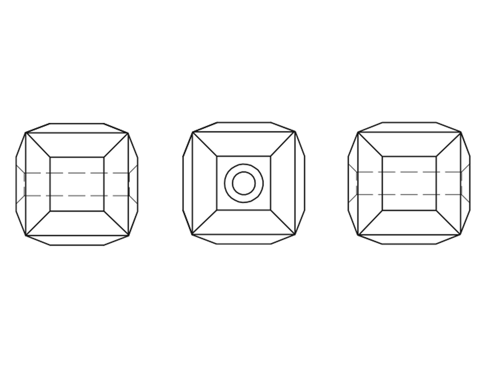 Swarovski Art.# 5601 - 6mm Jonquil AB coated Crystal Cube Beads, 12pcs