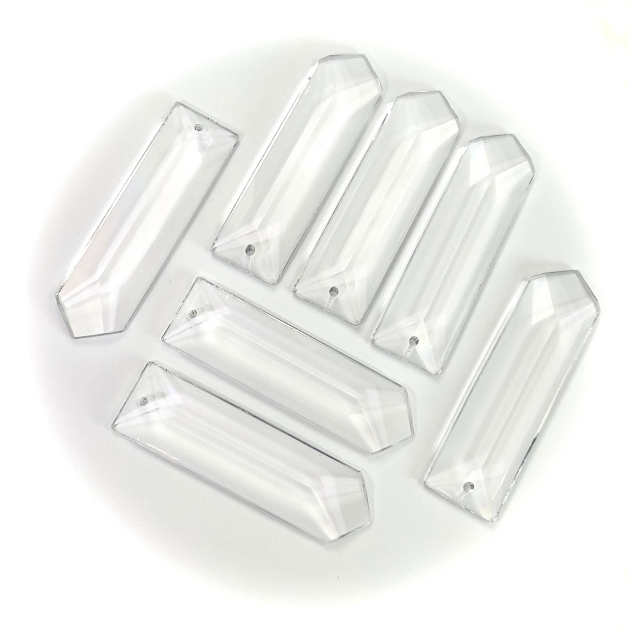 Swarovski Spectra Crystal Components Art.# 8290 - 63x18mm Clear Crystal 1-Hole Colonial 2.5inch x-Prism SW072