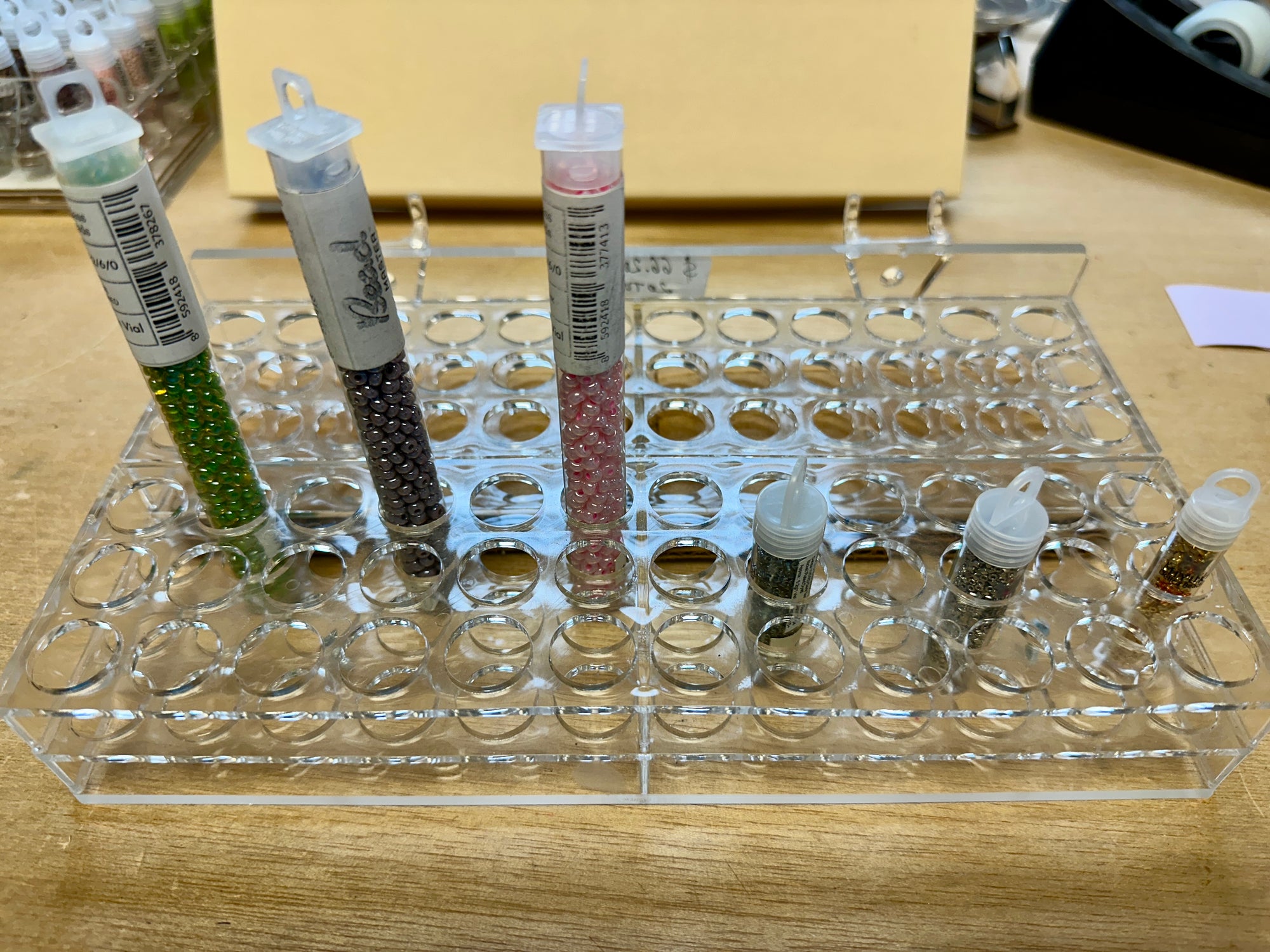 Storage Case Organizer for Miyuki Vials and Seed Bead tubes, gently used