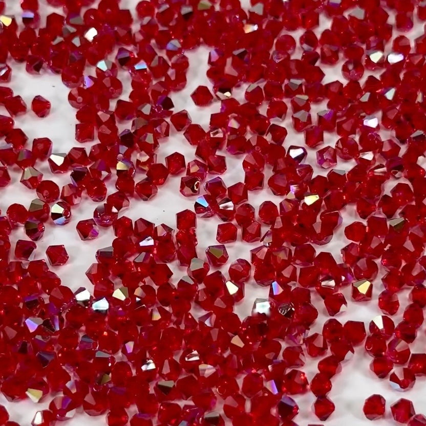 Light Siam Glitter Preciosa coating Czech Glass Beads Machine Cut Bicones MC Rondell Diamond Shape red rich Moonlight coated crystals 3mm 4mm 6mm