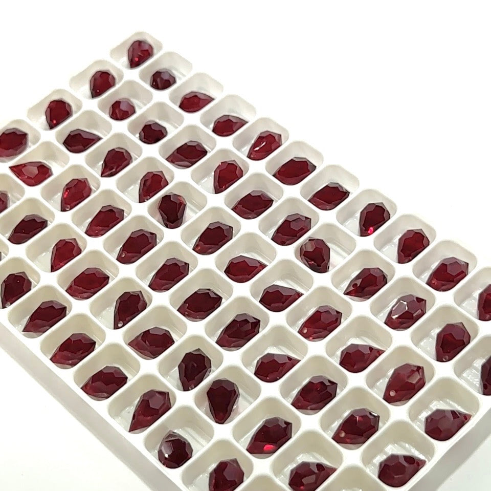 Garnet Czech Machine Cut Top Drilled Drop Pendants 6x10mm 9x15mm Art.681