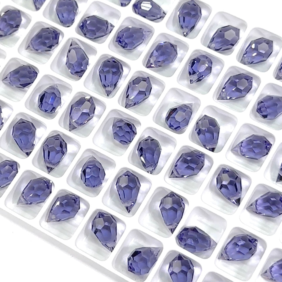 Tanzanite Czech Machine Cut Top Drilled Drop Pendants 6x10mm Art.681