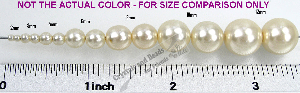 Czech Round Glass Imitation Pearls Burgundy Pearl color 8mm 10mm