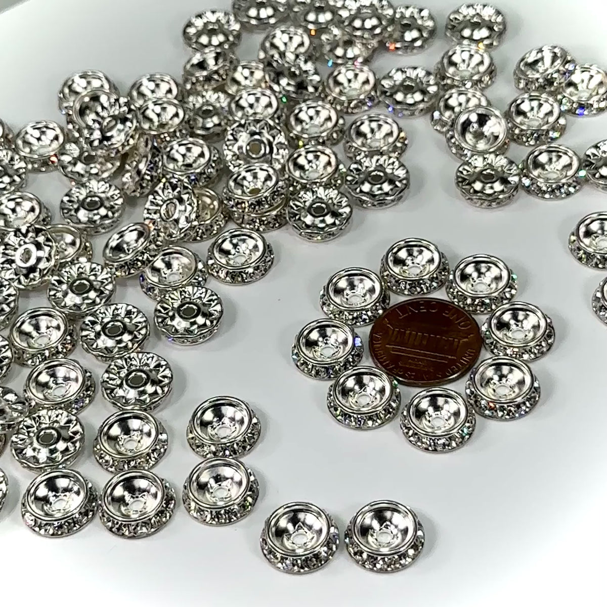 Best Quality Rondelle Rhinestone Spacer Beads