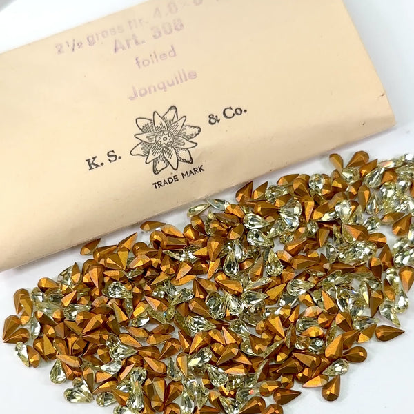 Swarovski Art.# 308 4300 - Jonquil Gold Foiled Machine Cut