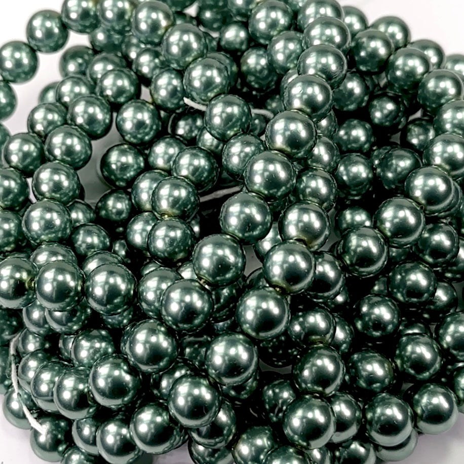 Czech Round Glass Imitation Pearls Green Yellow Iridescent Nacre Pearl color 2mm 3mm 4mm 6mm 8mm