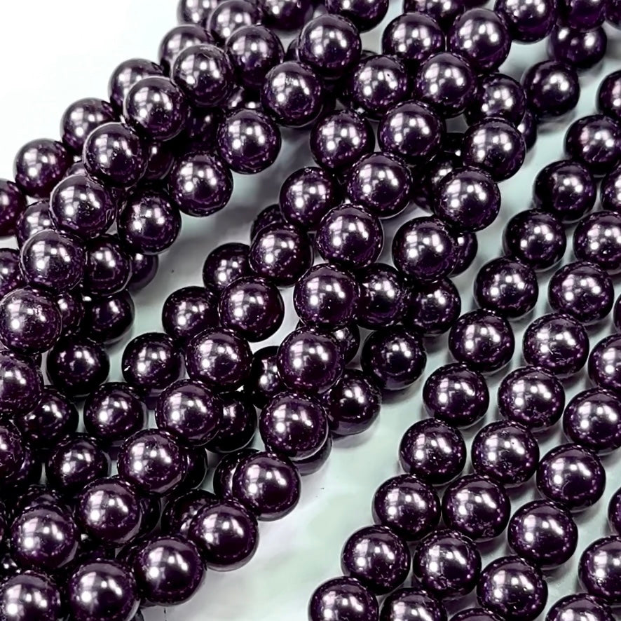 Czech Round Glass Imitation Pearls Rich Purple Pearl color 2mm 3mm 4mm 6mm 8mm