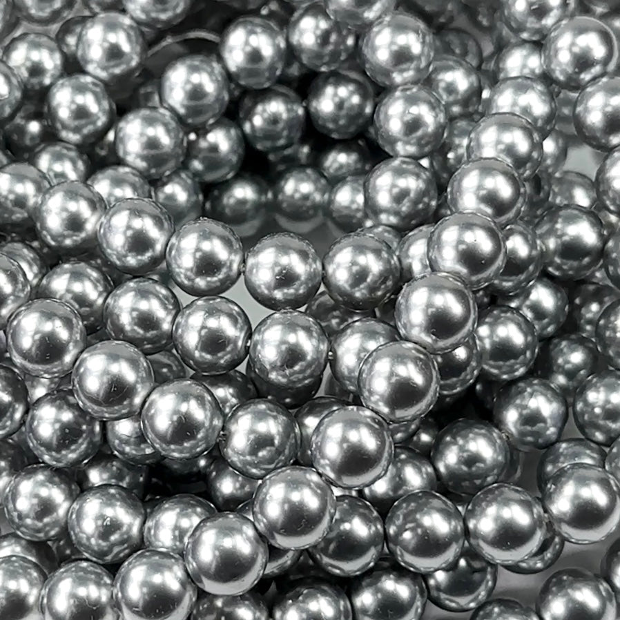 Czech Round Glass Imitation Pearls Silver Grey Pearl color 2mm 3mm 4mm 6mm 8mm 12mm